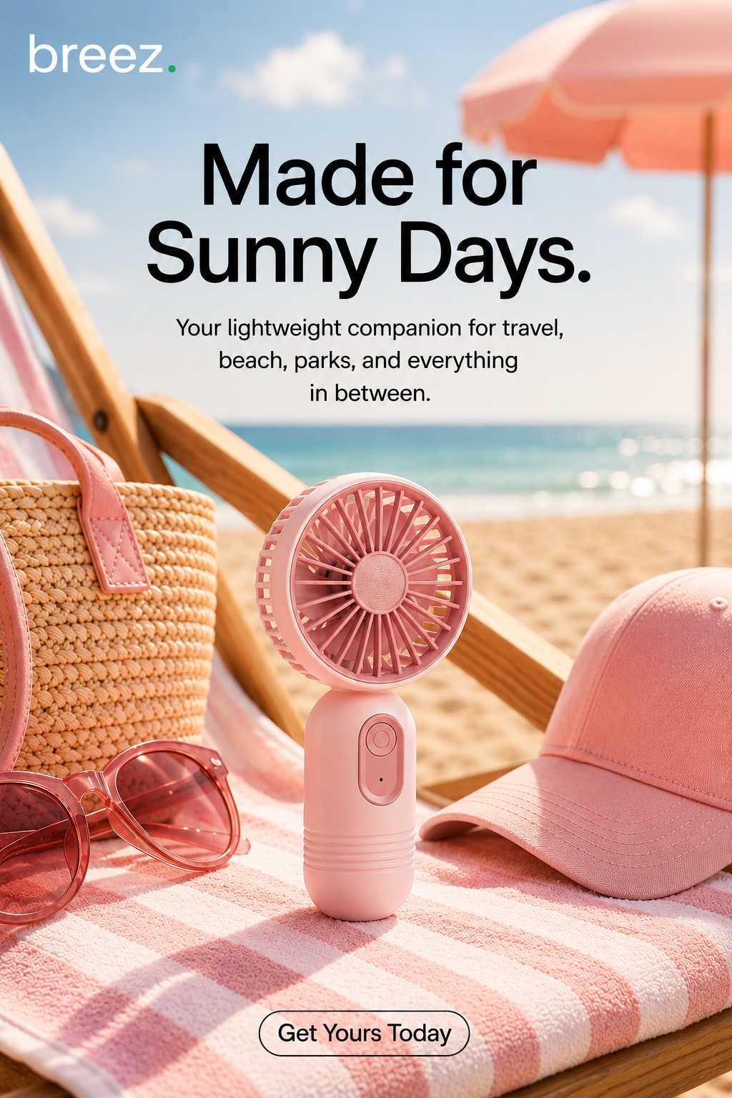 Cute Travel Fan (Pink)